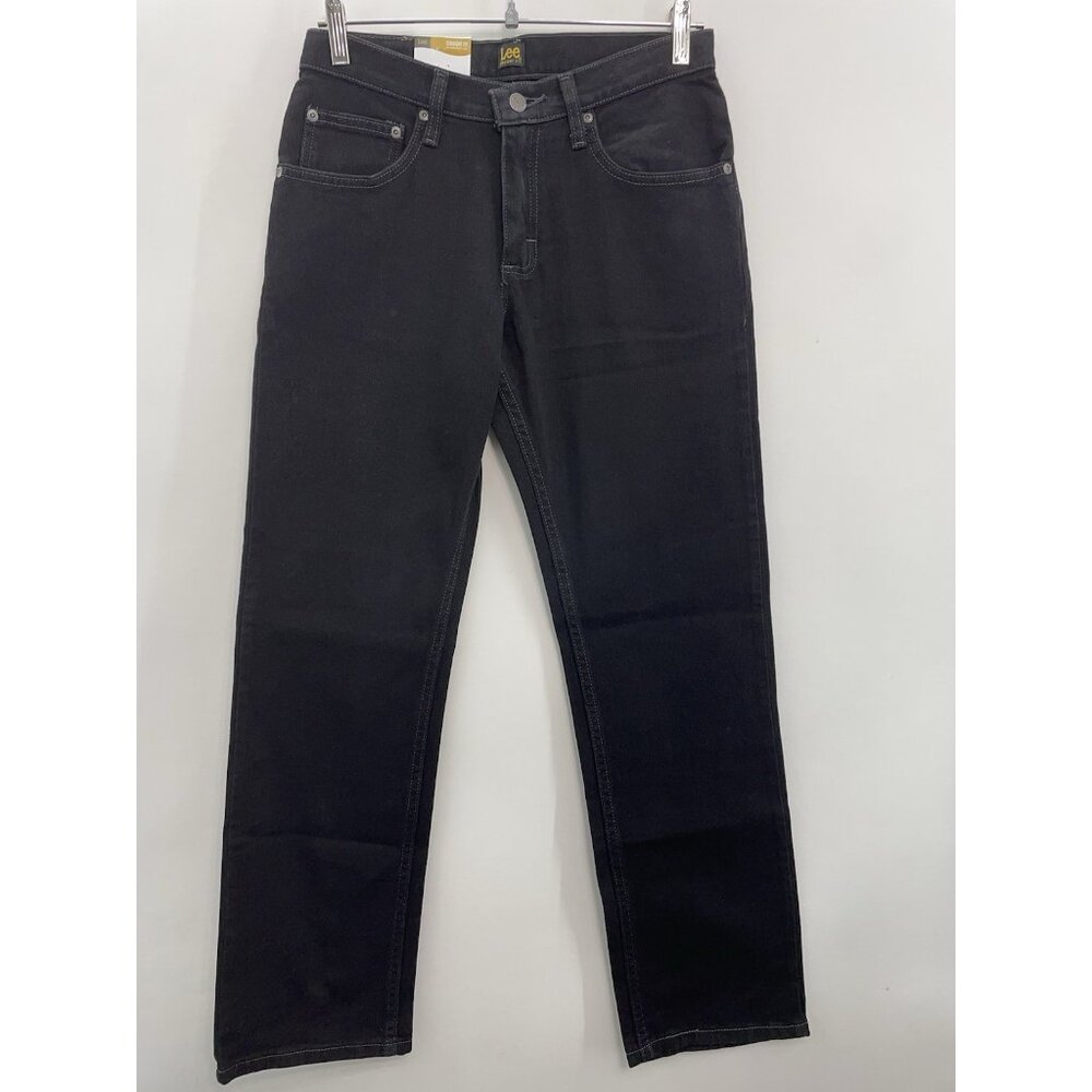 Lee Jeans Straight Fit Adjustable Waist Stretch Double Black Kid Youth 16R 28x30